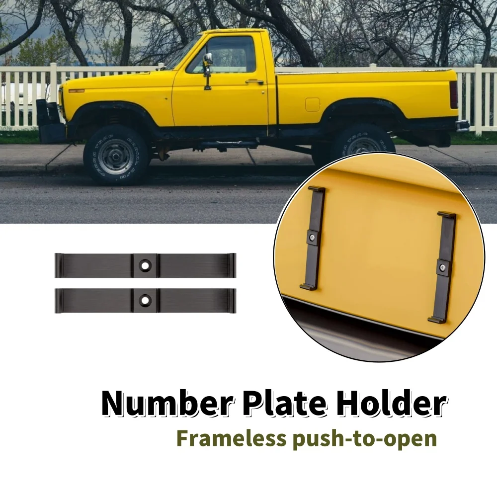 Car Number Plate Holder Licence Plate Clip Frameless Push Clip Frame Reg Exterior Registration Plate Holder For Truck Trailer RV