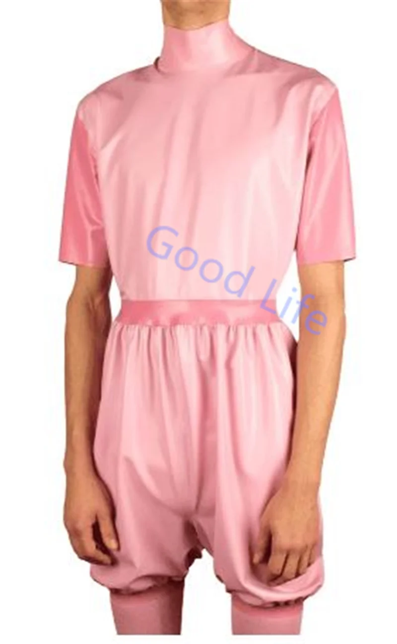 

Sexy Latex Bodysuit With Back Zipper Bloomer Bottom Rubber Catsuit Zentai Overall Rubber BodySuit