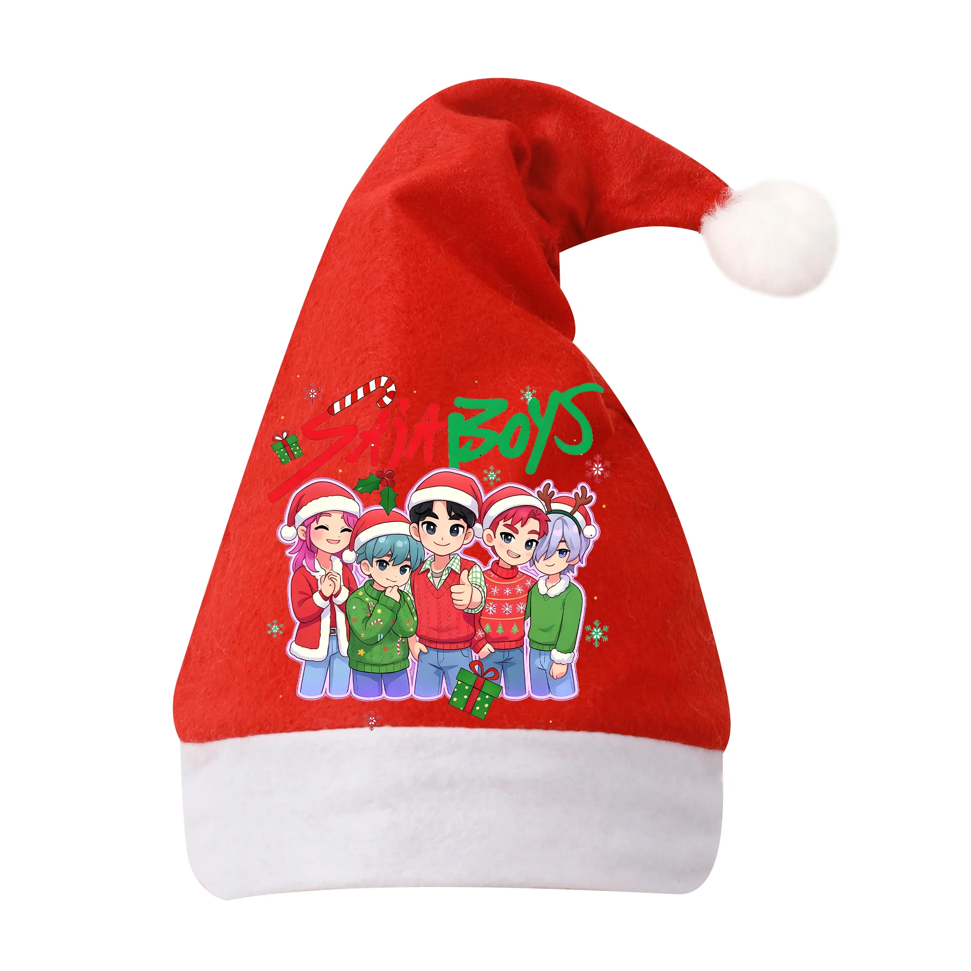 KPop شيطان الصيادين عيد الميلاد قبعة الكبار الطفل القبعات الكرتون المطبوعة قبعات عيد الميلاد اكسسوارات الفتيات الفتيان عطلة لوازم الحفلات هدية