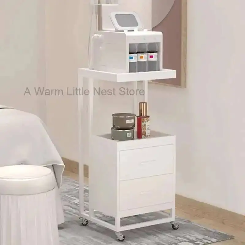 Hospital Multifunctional Cosmetic Trolley Table Wheels Folding Cart Food Serving Organizer Multi-purpose Muebles Belleza Service