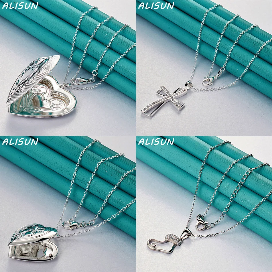 

ALISUN 40-75cm 925 Sterling Silver Design Pendant Necklace For Women Men Anniversary Gift Popular Wild Fashion Romantic Jewelry
