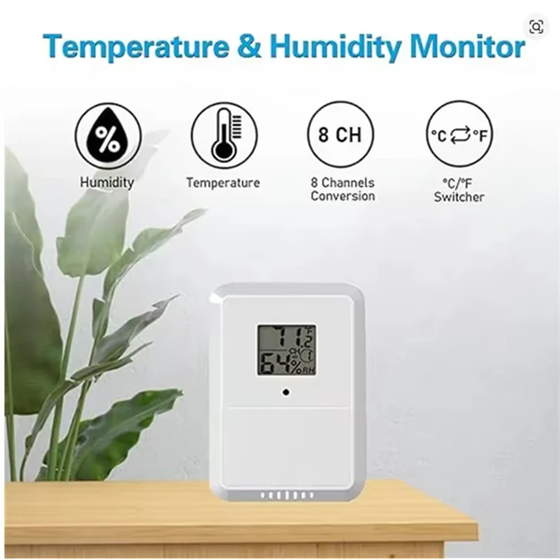 AA84 Wireless Weather Station Clock Real-Time Warning Device For Home/Office Alexa/Google Home