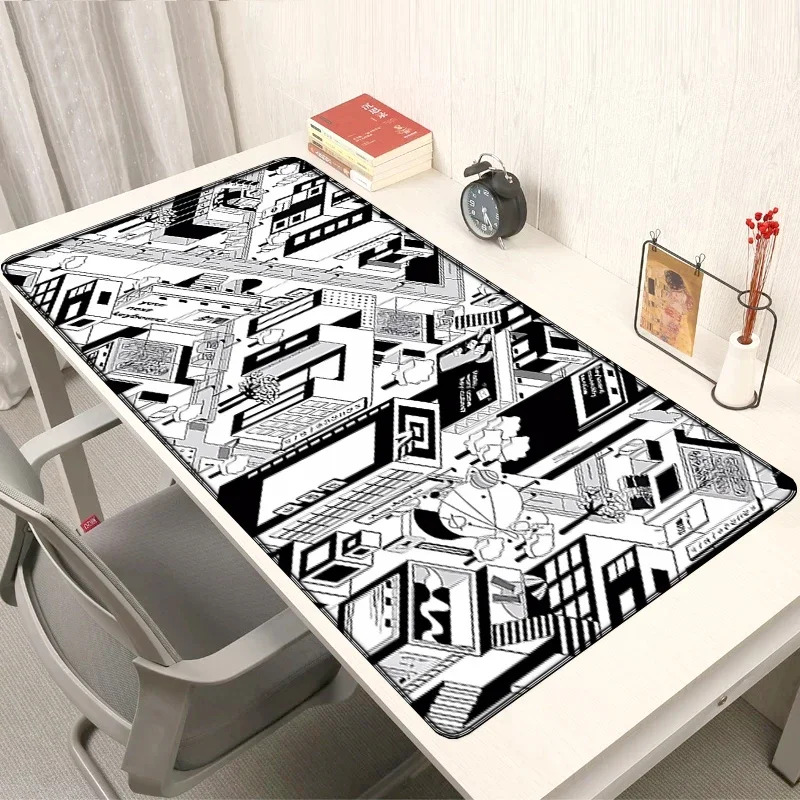 Mause Pad Gaming Laptops die Tisch Schwarz und Weiß Pc Computer Maus Matten Deskmat Nach Tinte XXL Cartoon Heißer Laptop gamer Teppich