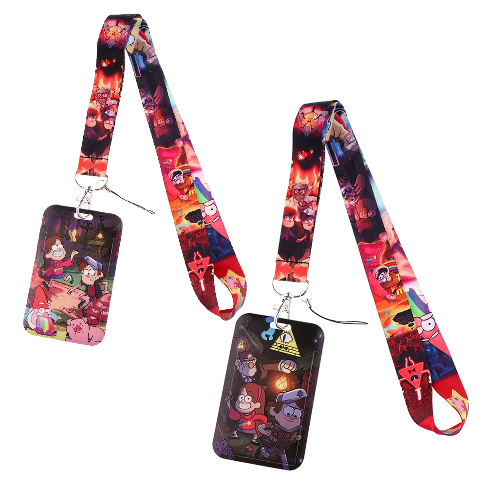 YQ994 Cartoons Gravity Falls Lanyard Twins Phone Rope for Keys ID Badge Holder Neck Strap Keychain Cord Lariat Unique Gift