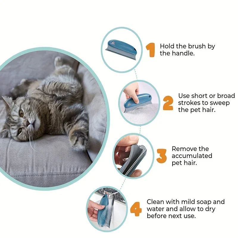 Hair Lint Remover Pet Hair Remover Brush Pet Hair Detailer With Handle Cat And Dog  For Cleaning Cars Carpet Sofa Clothes Bed