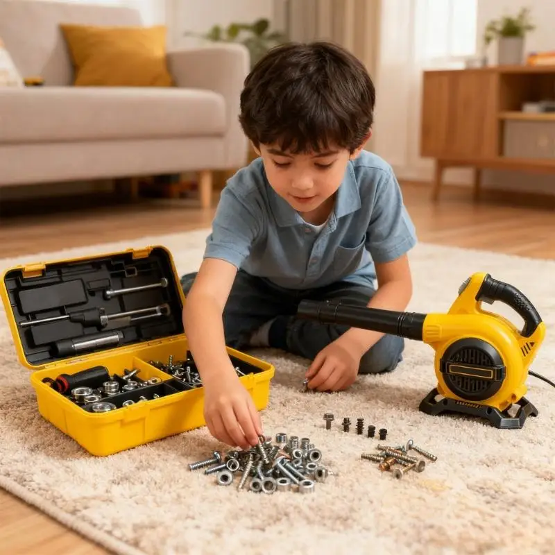Multifunctionele Kinderblazer Speelgoed voor Huis Tuin Schoonmaken Batterij Aangedreven Draadloos Plezier Fantasiespel Tool voor