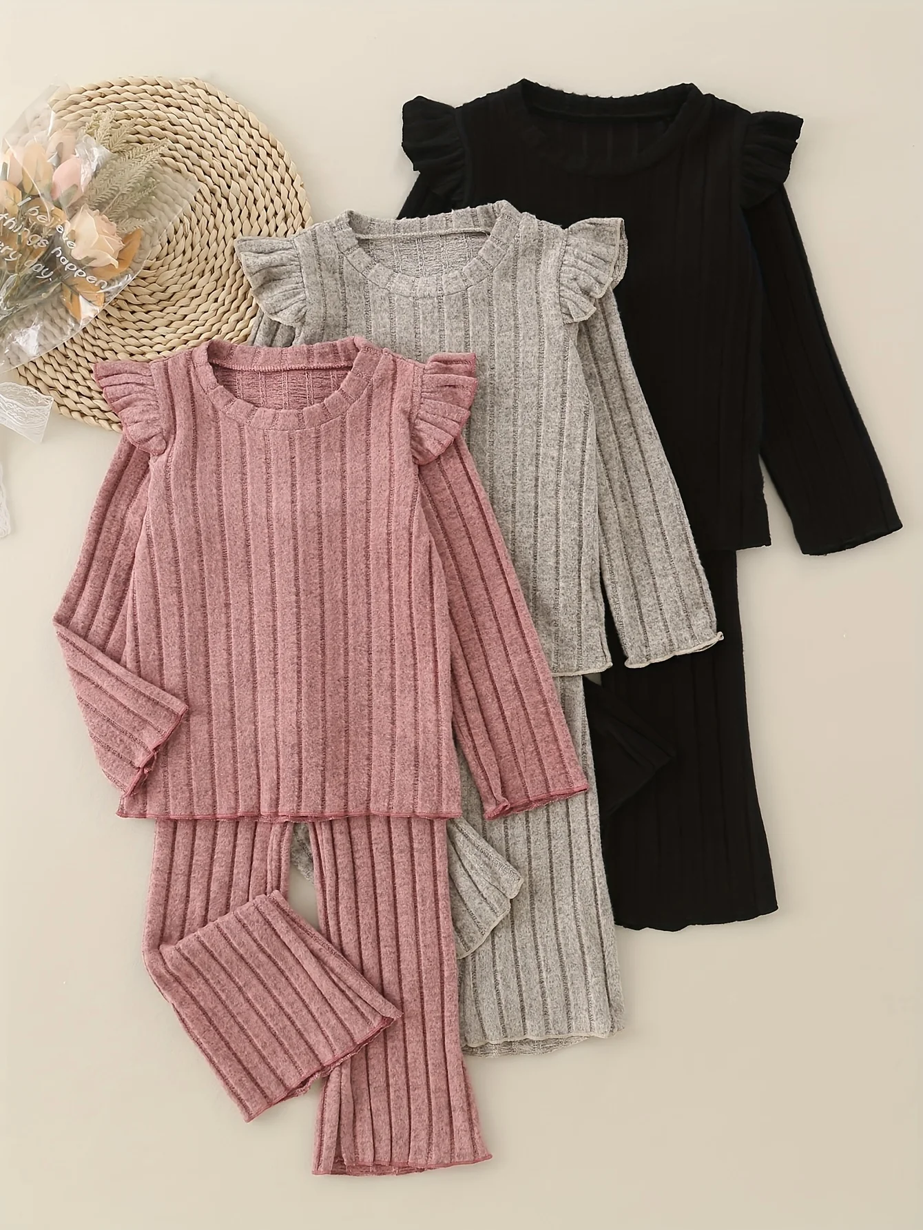 

Комплект из 6 штанов с длинными рукавами для девочек, однотонный повседневный наряд, удобная доступная игровая одежда, детская модная одежда