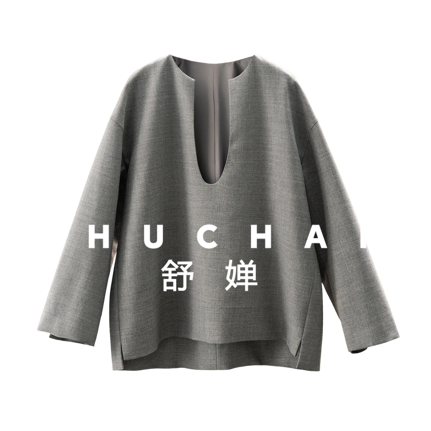 

High-quality Wool Blend Loose Large Silhouette Shirt Women's 56E9 Blusas Mujer De Moda 2025 Verano Blusa Feminina