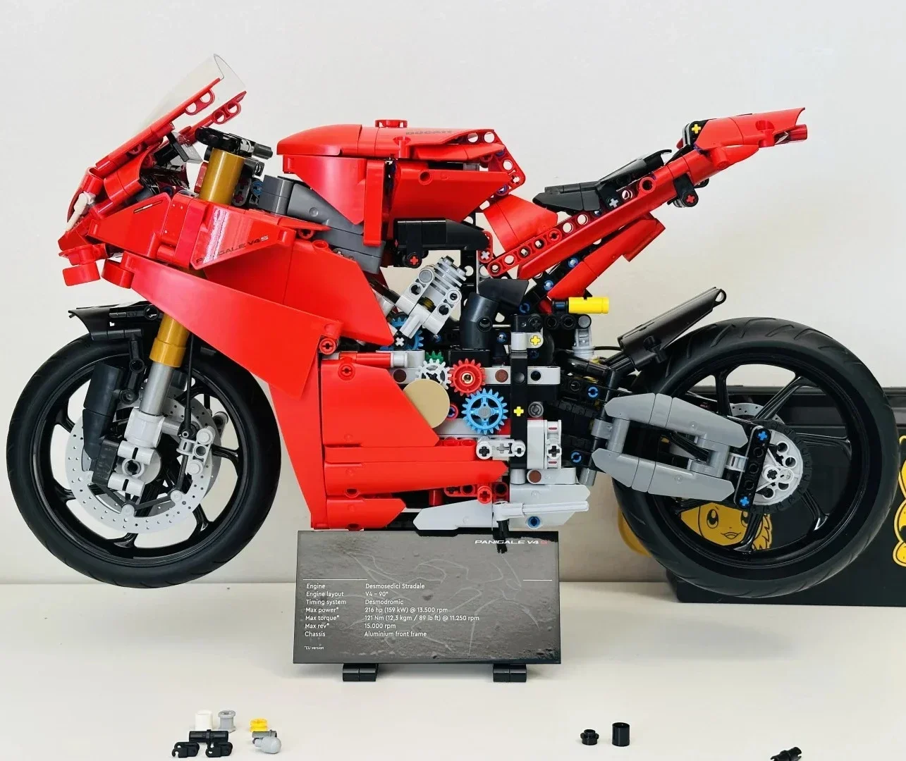 Technische V4 S Motorrad Bausteine Mechanische Racing Modell DIY Ziegel Spielzeug für Kinder Jungen