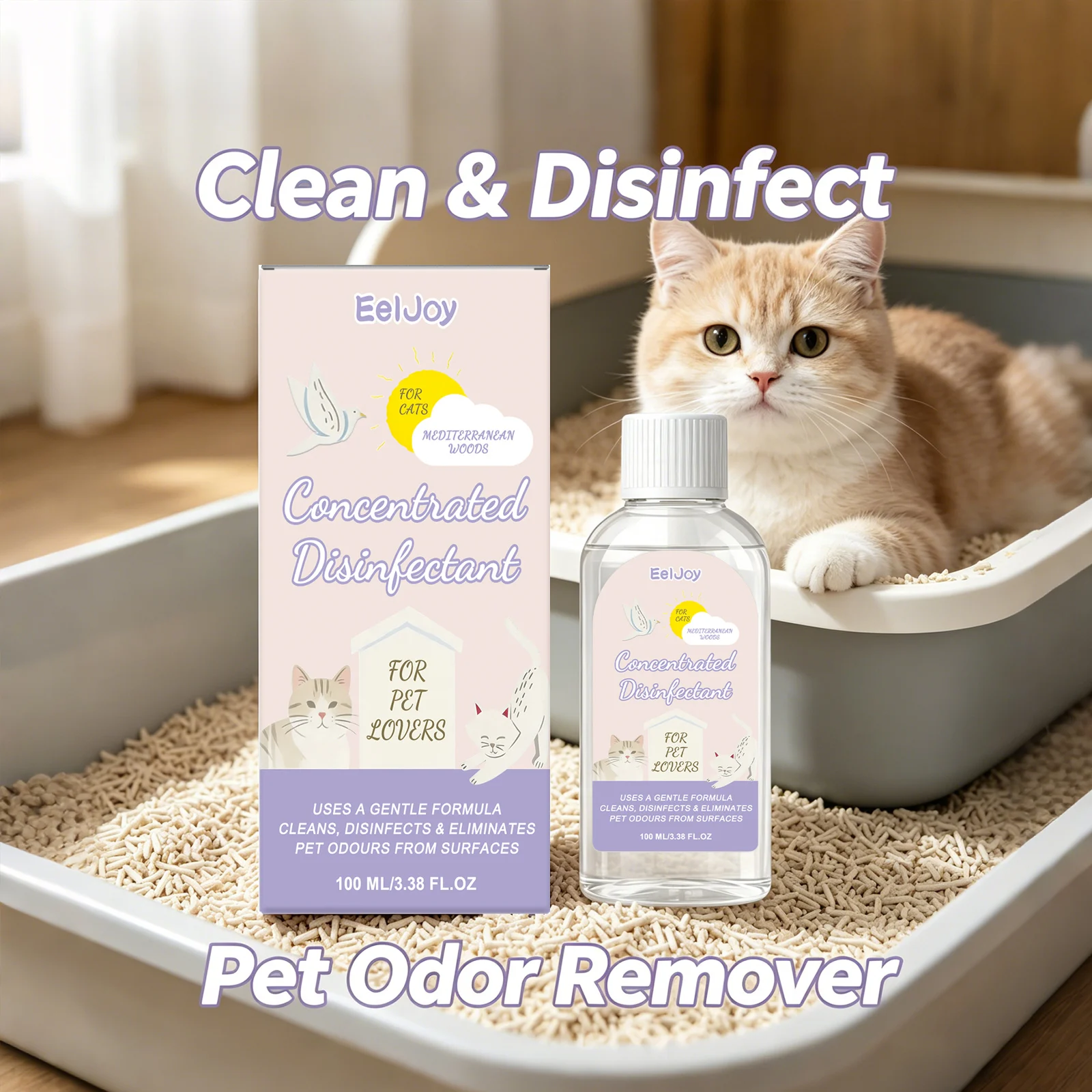 

Pet Concentrated Disinfectant 3-in-1 Deep Cleaning Stain Disinfecting Odor-Eliminating Formula Long-Lasting Freshing Pet Cleaner