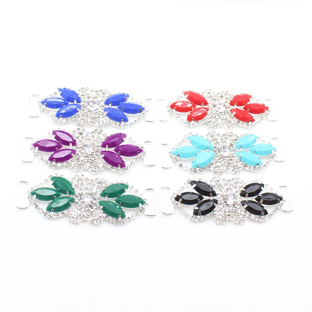 2 pieces of 15 * 69mm acrylic crystal bikini with horse eyes, connecting buckle, multifunctional swimsuit shoes, clothing access