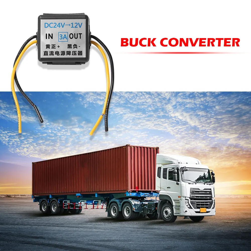 

Преобразователь напряжения DC 24В в 12В 3А для автомобиля, понижающий инвертор, регулятор напряжения, модуль трансформатора напряжения
