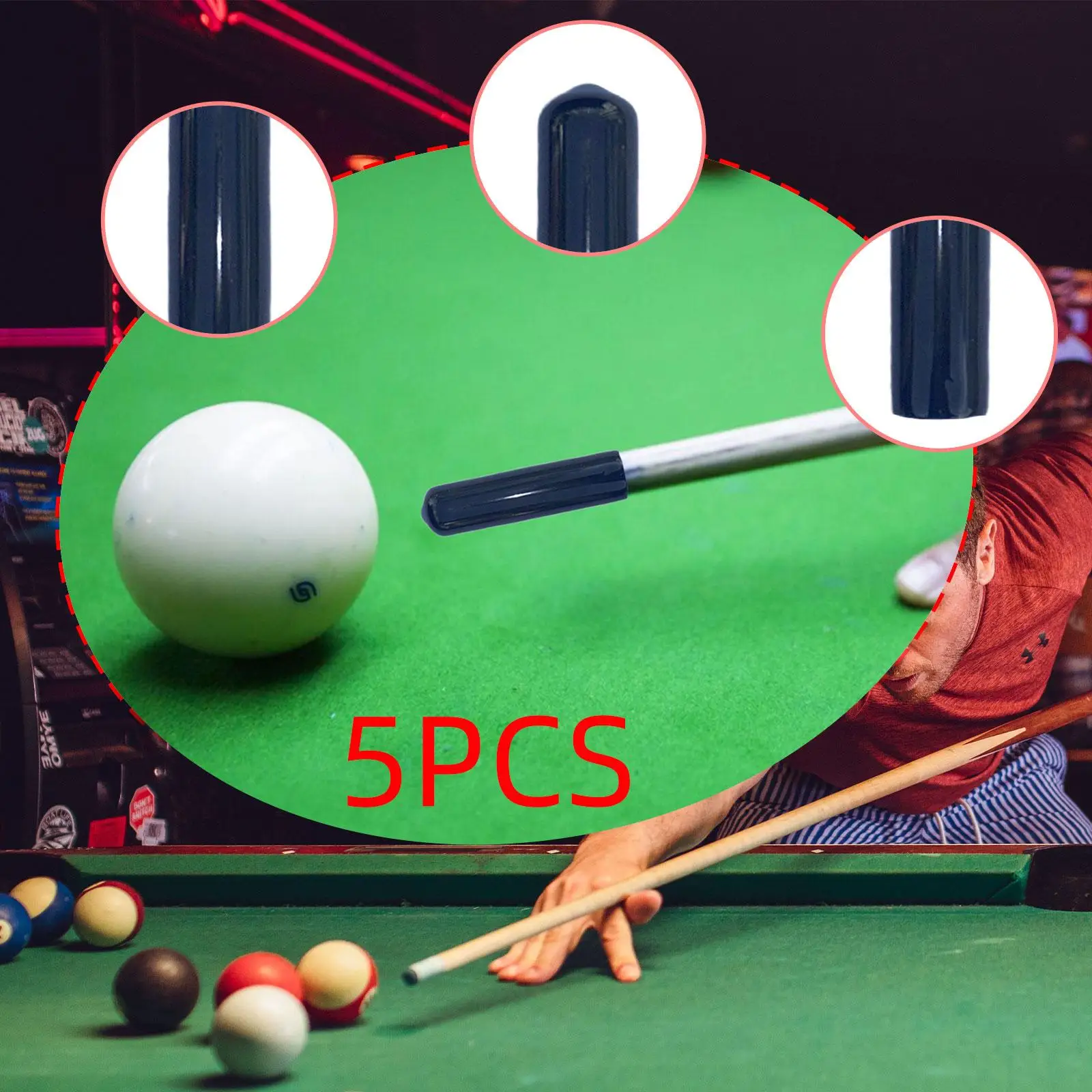 

Pool Cue Tip Cover Soft Billiards Stick Protector Caps Pool Accessory for Cue Repair and Maintenance