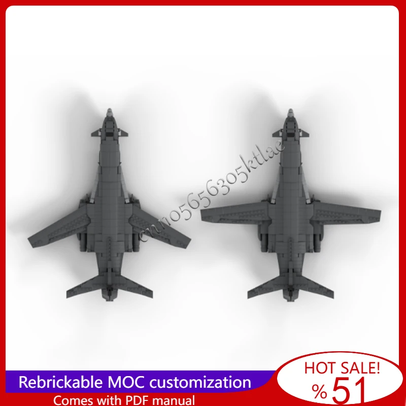 681 ELEMENTÓW MOC Seria Personalizowana Model Bombowca Wing B1 Lancer do Samodzielnego Montażu, Edukacyjna Kreatywna Zabawka dla Dzieci, Prezent na Boże Narodzenie