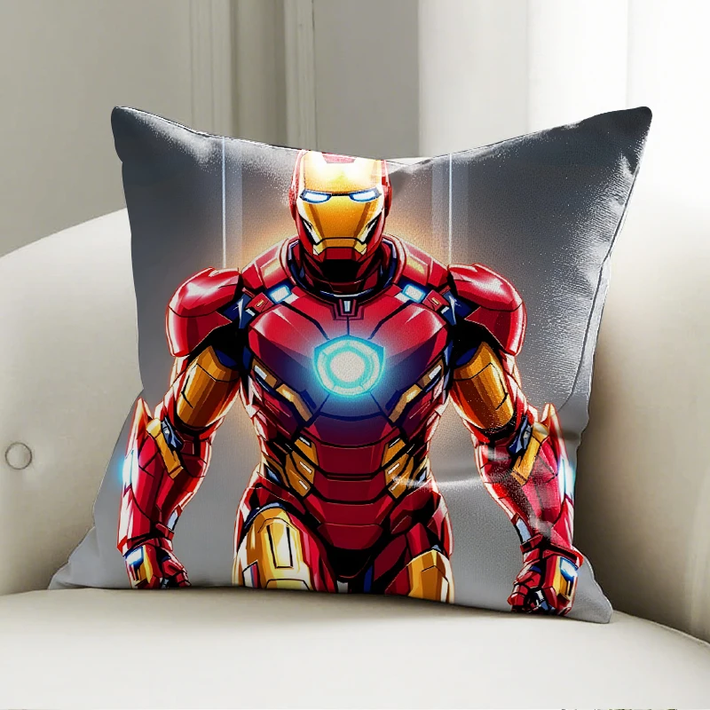 

Marvel Iron Man Pillow Cover Armor Pattern Decorative Cushion Sofa Bedroom Superhero Themed Home Decor Gift