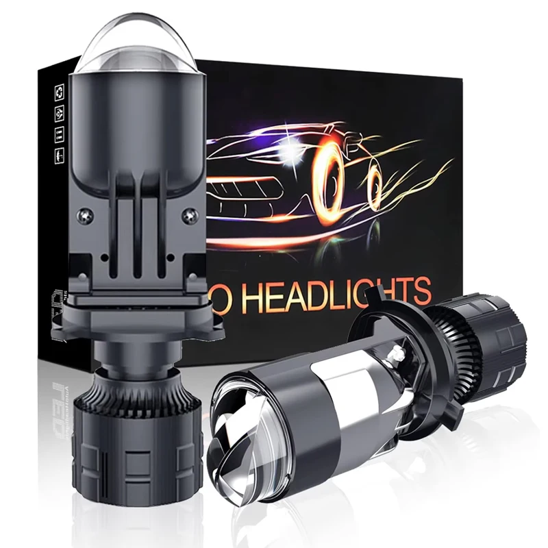 A82 H4 LED Projector Turbo Fan Car Headlight Mini Lens A82 Bulb Canbus LED Auto Motorcycles HeadLamp High Low Beam Fog Lamp