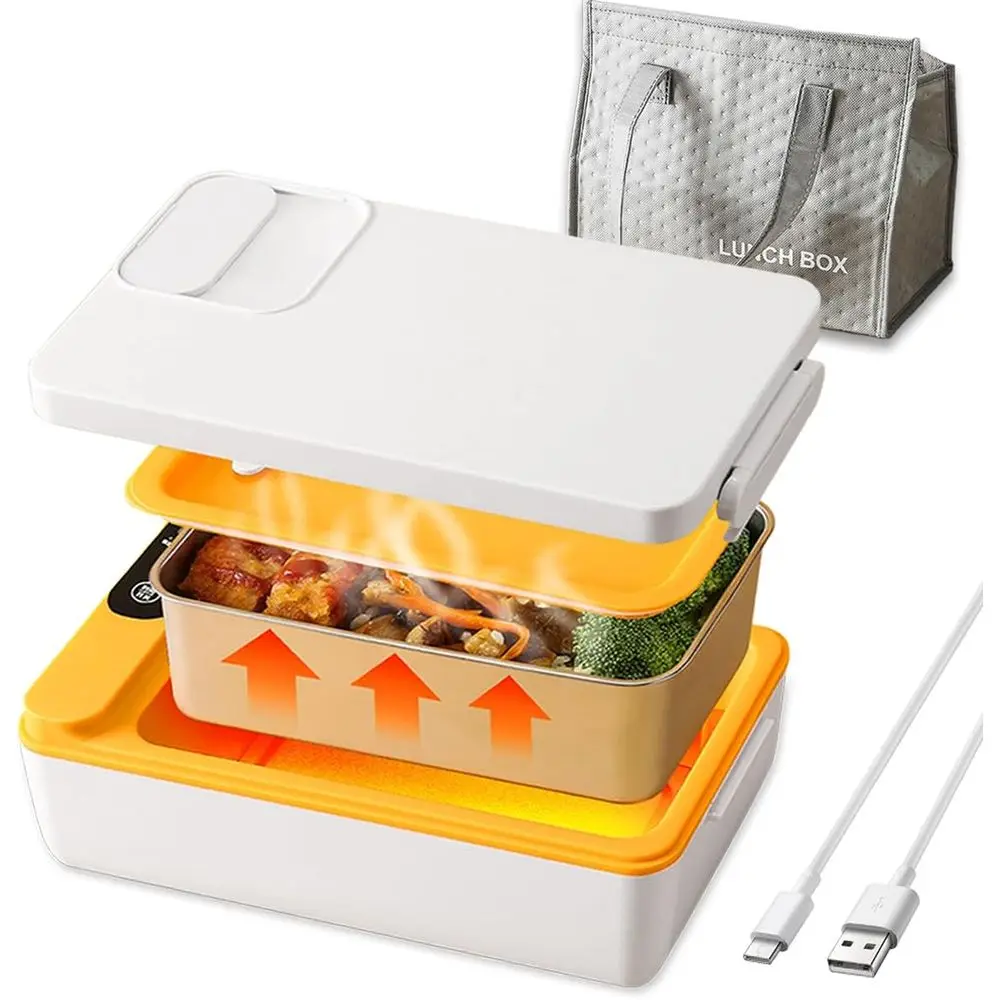 

Портативный подогреватель еды 1 л для автомобиля/дома/офиса - перезаряжаемый контейнер для обедов с подогревом и термосумкой | Идеально подходит для студентов и...