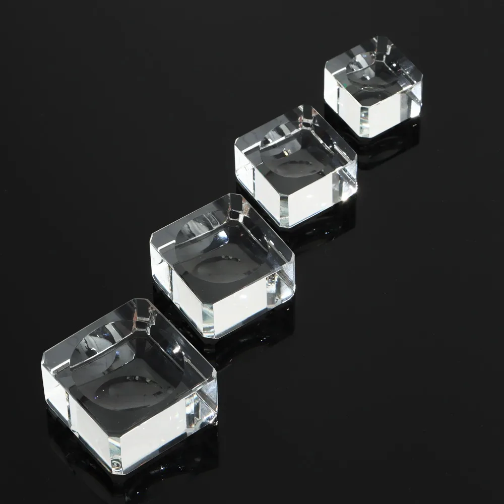 Transparent Square Glass Glass Holder Crystal Sphere Base Ball Display Stand Transparent Support