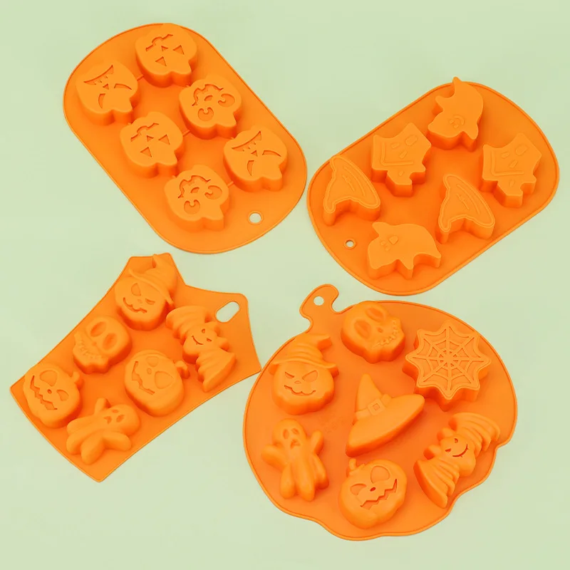 

6-hole Halloween Ghost Mold Hat Silicone Cake Mold Ghost Doll Pumpkin Baking Mold DIY Creative Cookies
