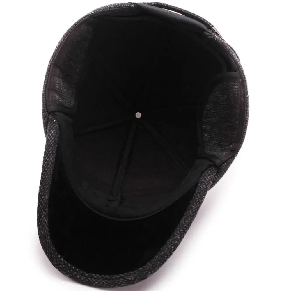 Men Autumn Winter Hat Outdoor Thick Warm Adjustable Earmuffs Baseball Cap