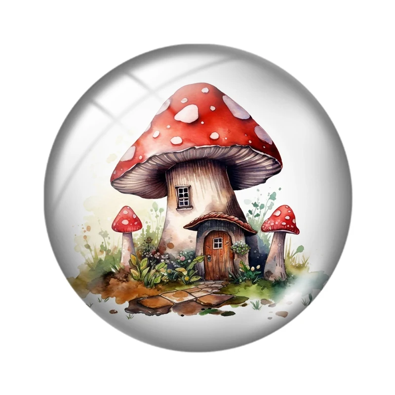 Acquerello fairy house mix 12mm/18mm/20mm/25mm Round photo glass cabochon demo flat back Making risultati