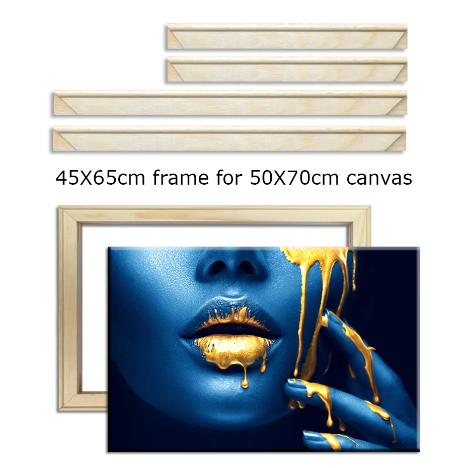 

45X65cm Wood Frame For for 50x70cm Canvas Oil Painting Picture Nature DIY Frame For Diamond Painting Picture Wall Art Decor