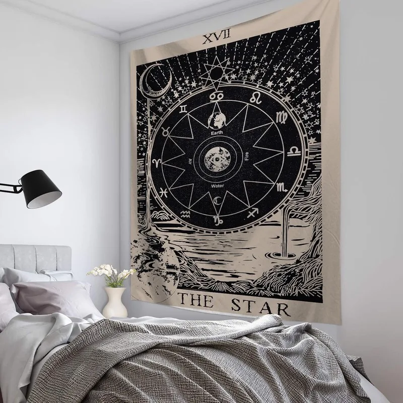 

Astrological divination tapestry Tarot style wall hanging Bedroom home decoration cloth