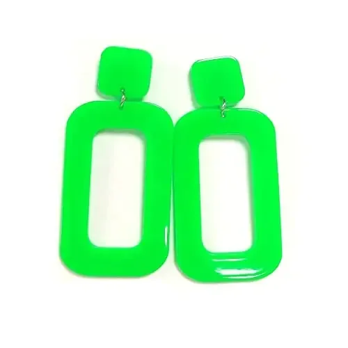 

Vintage Multi Color Acrylic Geometric Square Drop Earrings Neon Square Cutout Plastic Dangle Earrings for Women Jewelry Gift