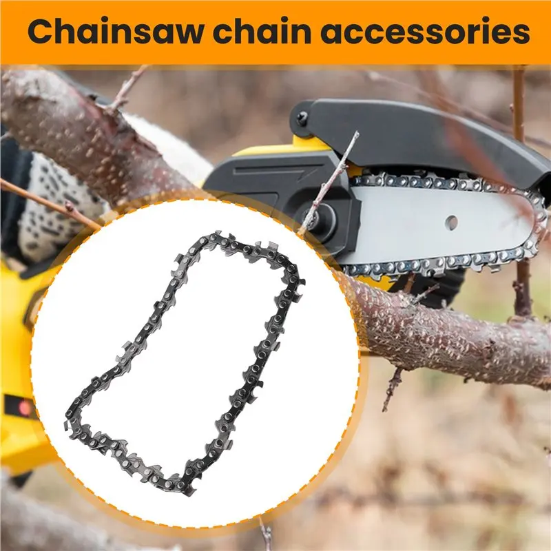 B50C 4Pcs Mini Chainsaw Chain 4 Inch Guide Saw Chain 1/4 LP Pitch, 28 Sections For Electric Protable Handheld Chain Saw Durable