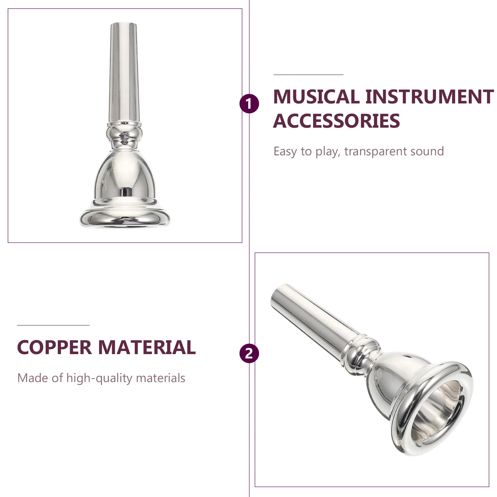 Euphonium Mouthpiece Strong Music Instrument Silver Accessory Musical Supply Copper Replacement