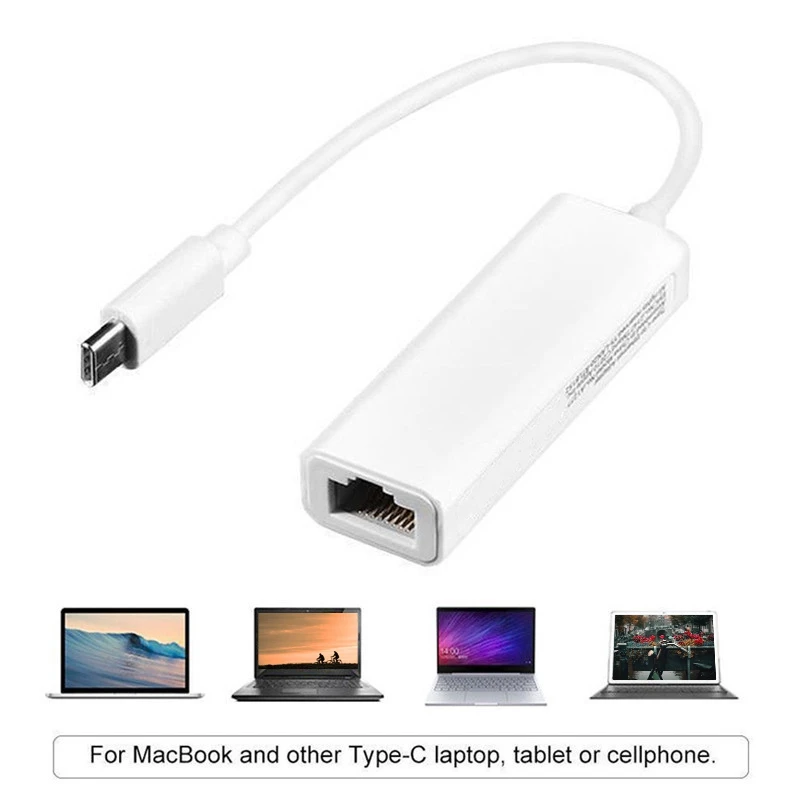 Adattatore Ethernet di tipo C Scheda di rete 10/100Mbps RJ45 Tipo C USB C Scheda Lan per cavo Internet Windows