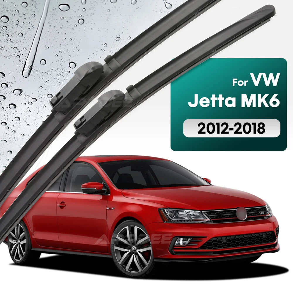 

Silicone & rubber Front Wiper Blades Set For VW Jetta 6 MK6 A6 Passat CC 2012 - 2018 Windshield Window Brush 24"19"