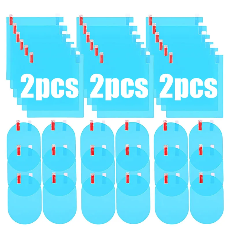 Film Glare Rainproof Waterproof Mirror Anti Fog Car Rearview Mirror Protective Film Clear Nano Coatin Side Windows Sticker 2pcs