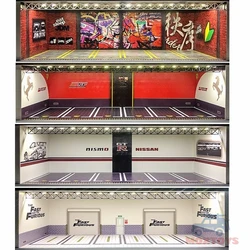 **Preorder** GEECHAN 1:64 Diorama Display Cabinet Bright Model Carport JDM Nissan LBWK  MPOWER USB LED lights Finished