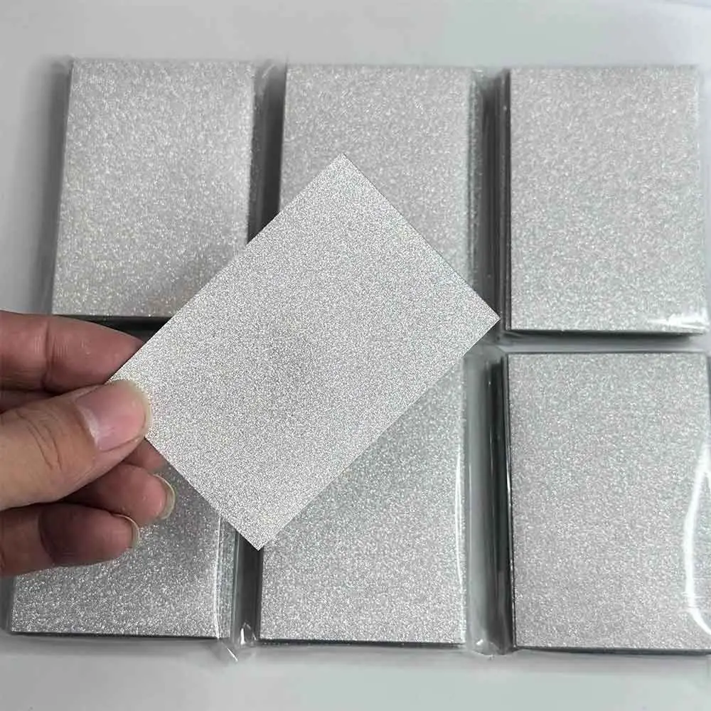 50pcs High Quality Silver Photocard Sleeve Glitter Holographic Shining Card Holder Anti-Scratch Card Protectors Photocard