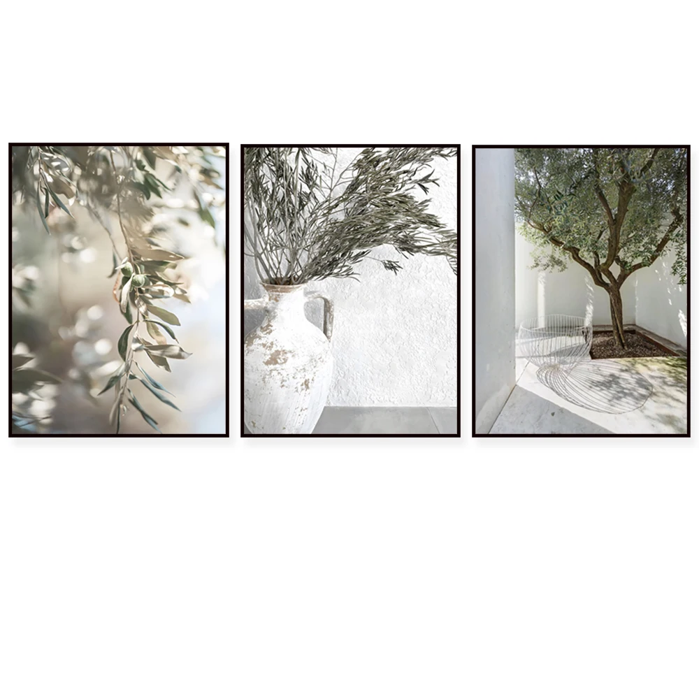 árbol de olivo, impresión de ramas de olivo, arte de pared mediterráneo, impresión botánica, estilo moderno minimalista, cartel de decoración gourmet