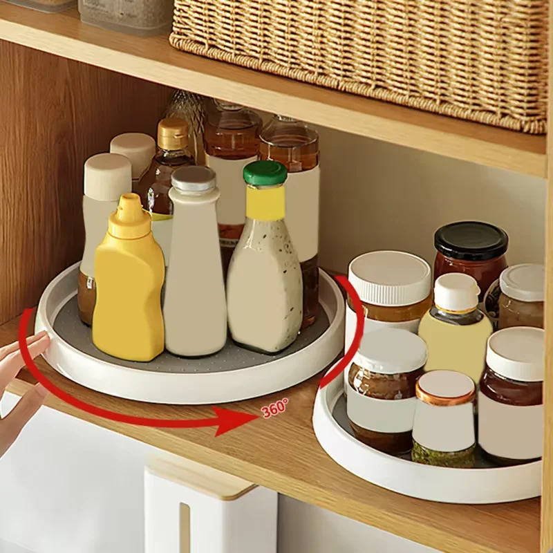 Kitchen Seasoning Bottle Storage Rack Rotatable Seasoning Rack Anti Slip Storage Rack Circular Multifunctional Storage Rack