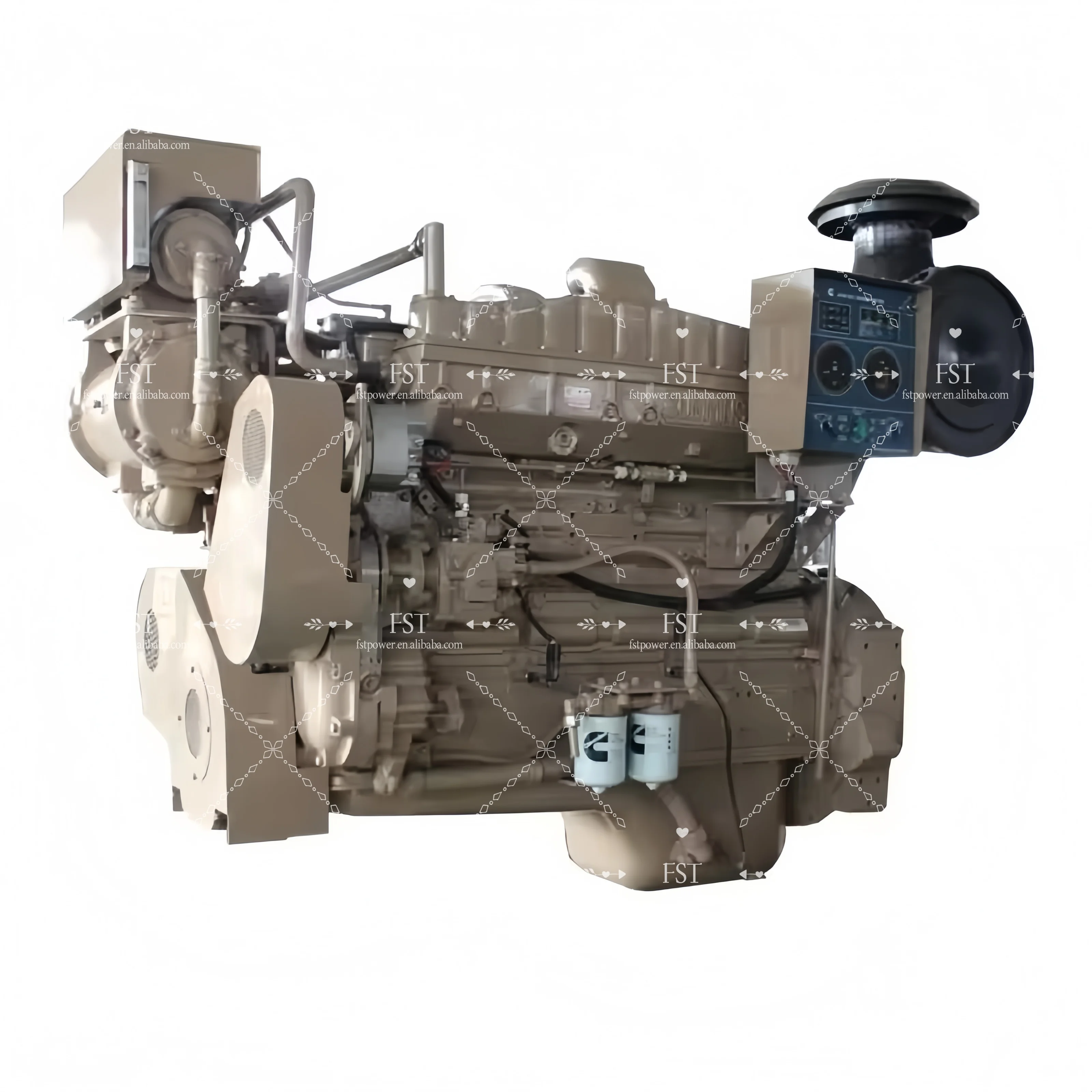 FST Water-Cooled Marine Engine NT855-M300/NTA8855-M350/NTA855-M400/NTA855-M450 Electric Start 18-400kW Pump Bearing Engineering