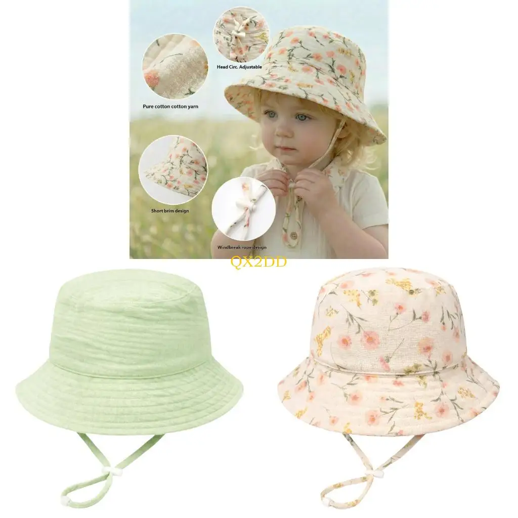 

QX2D Soft Fisherman Cap For Infants Provides Full Coverage Sun Protections Basin Hat