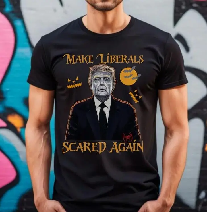 Funny Trump Halloween Shirt,Make Liberals Scared Again,Trick Or Trump Halloween