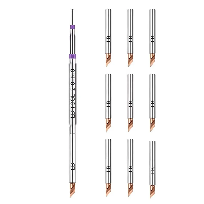 LB TOOL 210-K10 Quick-Change Constant-Temperature Soldering Iron Set Includes 10 C210 Series Blade Tips PCB Chip BGA Repair Tool
