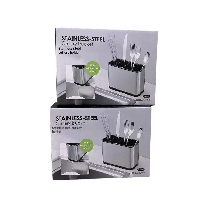 [E] Kitchen Utensil Holder Organizer For Counter Or Countertop, Large Stainless Steel Utensil Holder For Storage Cooking