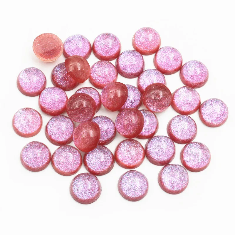 Nieuwe Mode 40 Stks 12mm Mix Kleuren Stijlvolle Kleur Half Ball Platte Hars Cabochons Camee DIY Sieraden Maken Accessoires