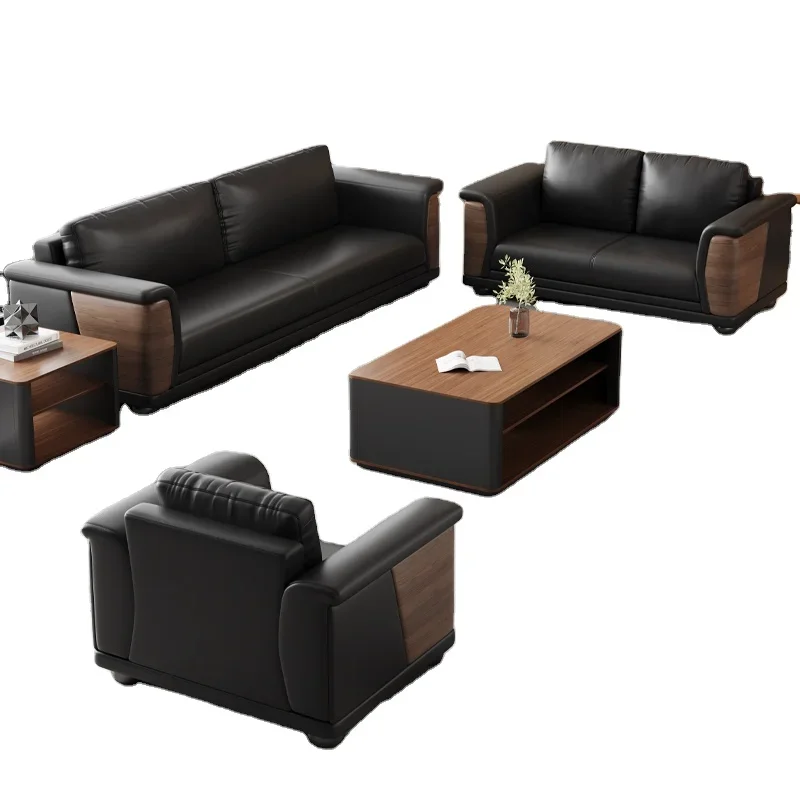 Modern Nordic Design Modular 2-Seater Leather Office Sofa Set European Style Hotels Home Offices Commercial Reception Hospitals