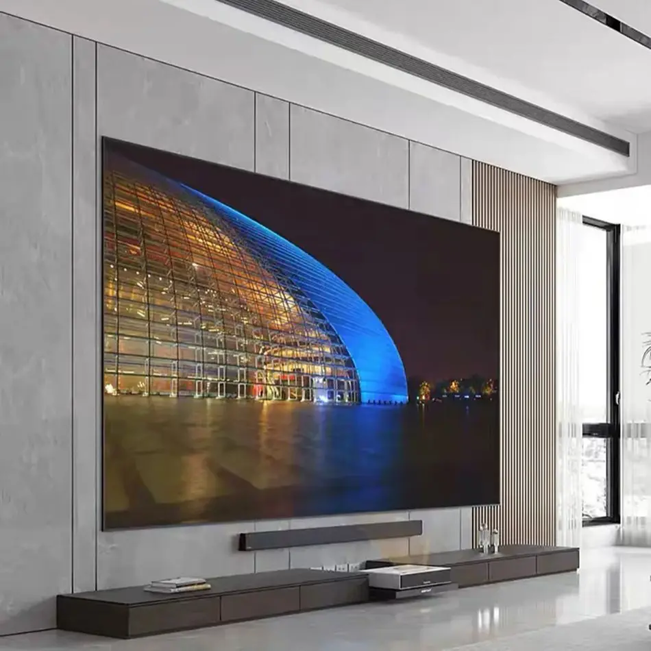 ALR Anti-Light Projector Screen 60-120 Inch PET Crystal Fixed Frame 4K UHD For Ultra Short Throw Laser Projector Home Theater