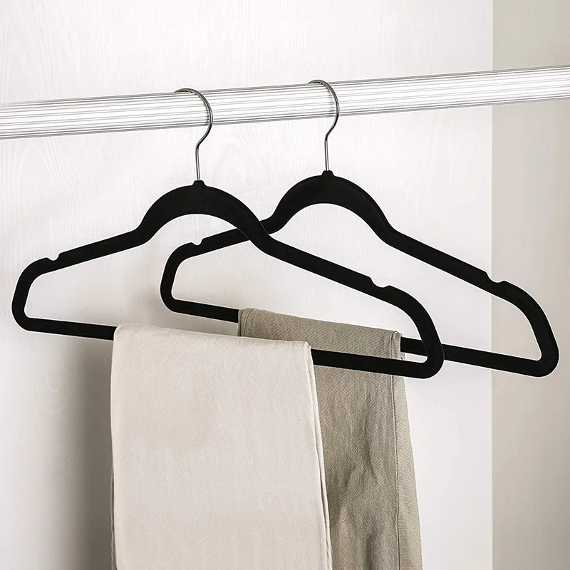 Coat Suite Velvet Hanger No-Slip Felt Hanger Ultra-Slim Space Saving Sturdy Clothes Hanger 360° Swivel Golden Plated Hook 10Pack