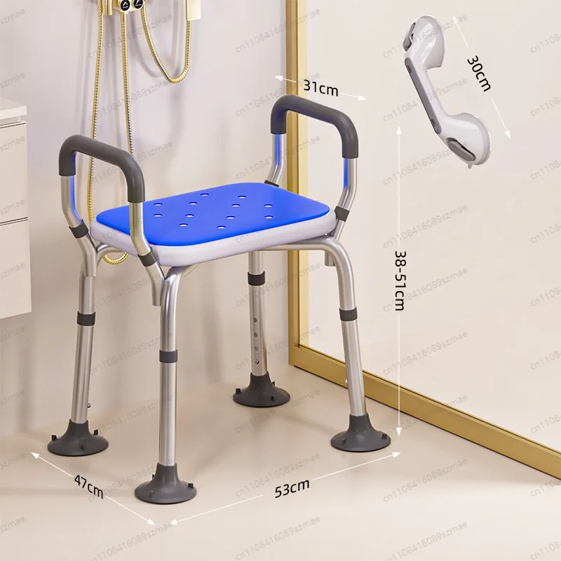 

Wall Mount Bathroom Safety Handrail Combo, Toilet Standing Assist Bar, Non-Slip Foldable Shower Seat for Elderly