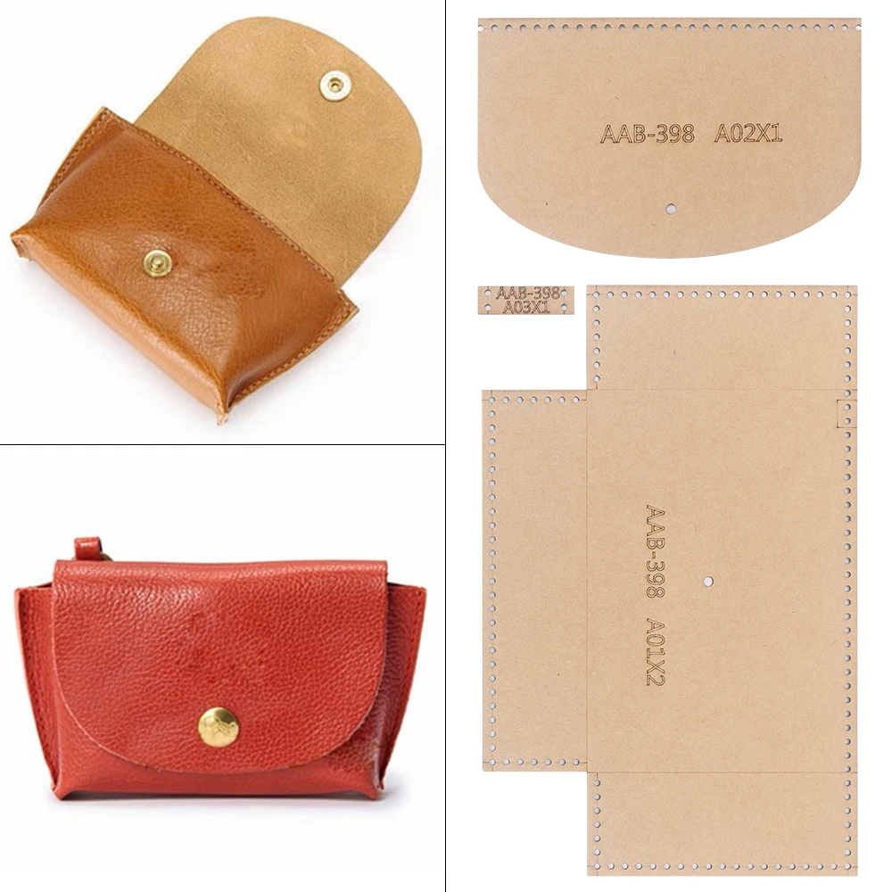 DIY Bag Stencils, Hand Quilting Kraft Paper Templates of Handmade Mini Hand-held Wallets & Small Storage Bags