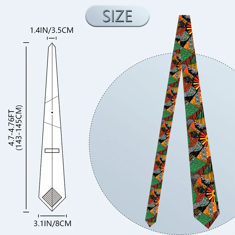 1pc Vintage Ethnic Pattern Printed Tie, a Soft and Stylish Accessory for Weddings, Dates, Parties, and Casual Wear Easy to Clean