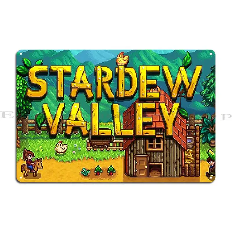 Stardew Valley Intro Muramas Metal Sign Iron Wall Cave Club Plaques Party Tin Sign Poster